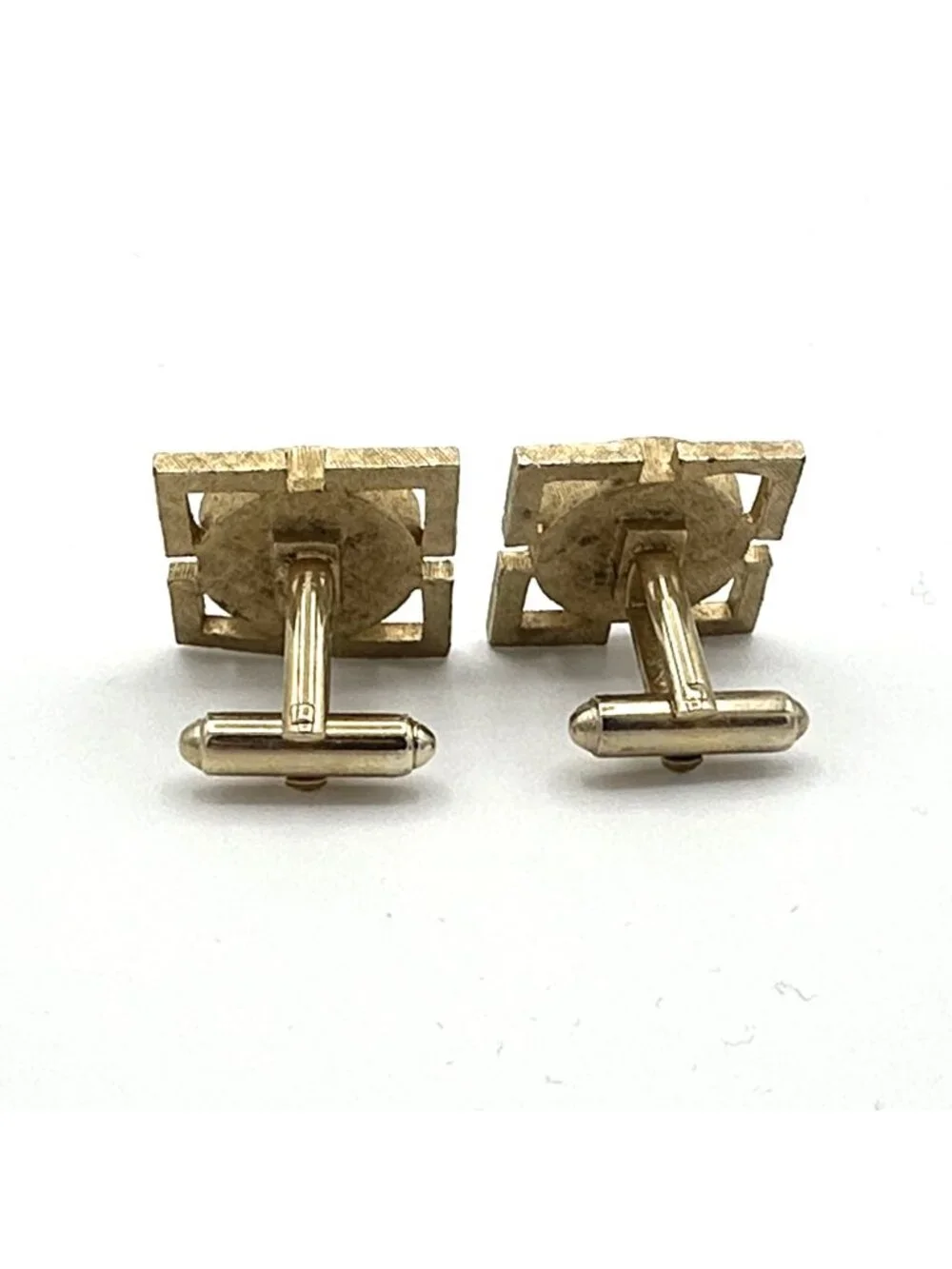 DANTE multicolor rivoli cufflinks - vtg midcentury modern gold-tone cuff links